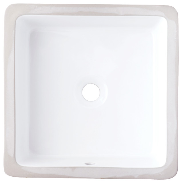 American Imagination AI27746 16" Square Undermount Sink, White Color