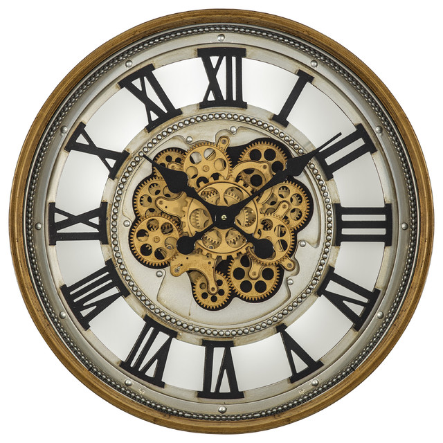 Gold Gear Clock Industrial Wall Clocks By Hedgeapple Houzz
