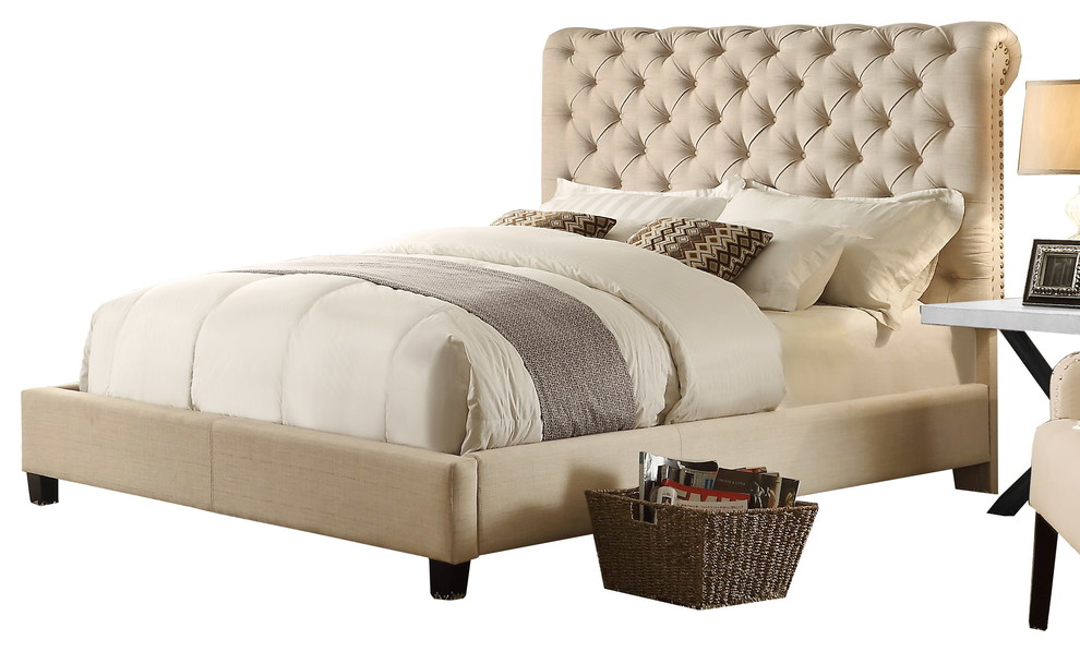 Alton Furniture Houzz, Calia Queen Upholstered Panel Bed