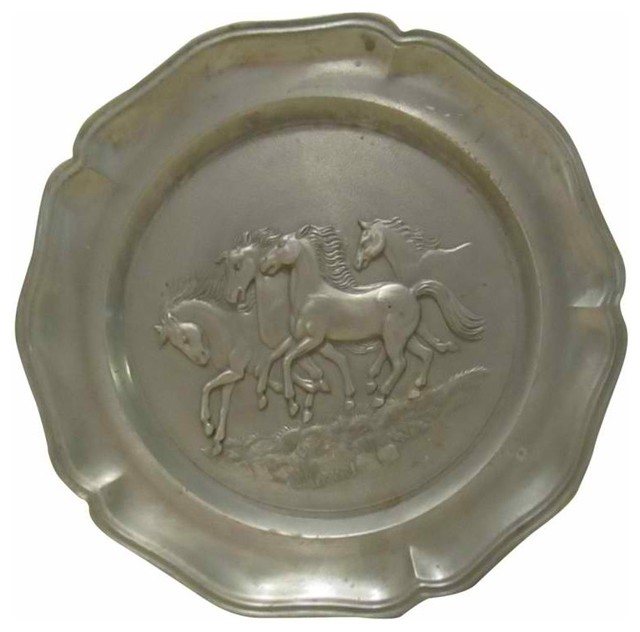Pewter Charger - Horses