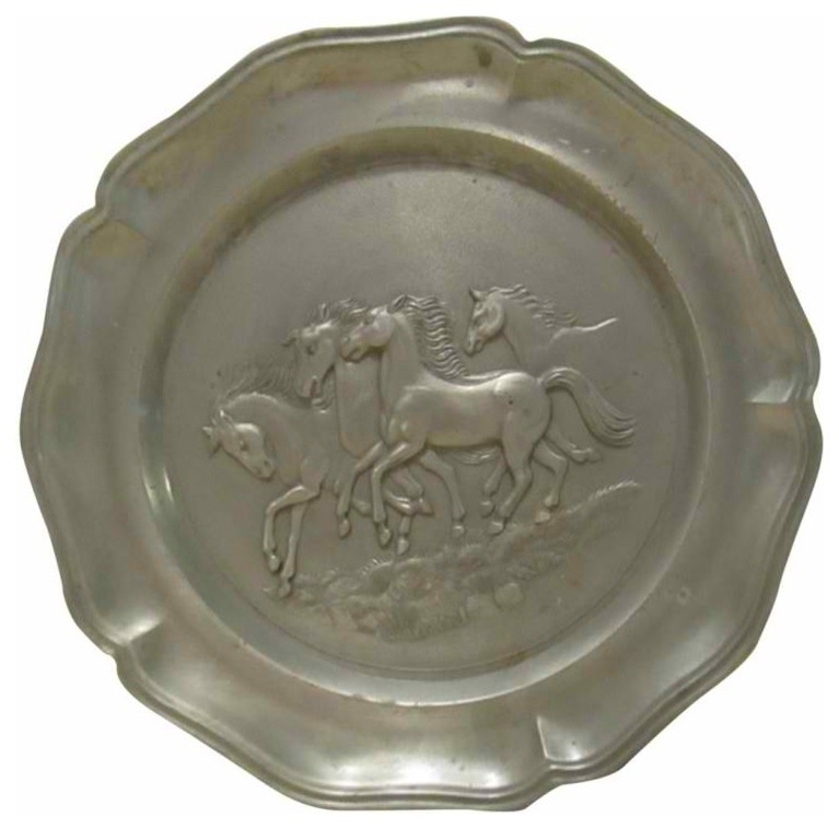 Pewter Charger - Horses