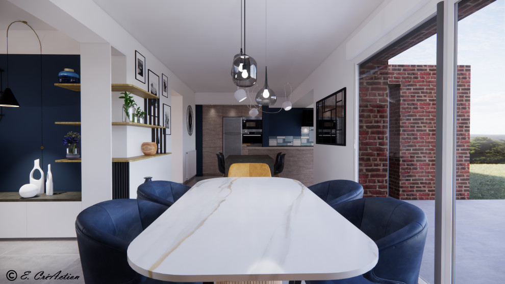 Idée de décoration pour une salle de séjour urbaine.