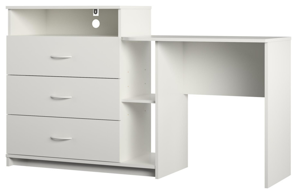 Suli 3 in 1 Media Dresser and Desk Combo Contemporary Dressers by