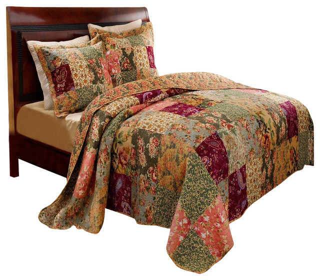 Greenland Hoe Antique Chic Quilted Patchwork Throw, 50 x 60