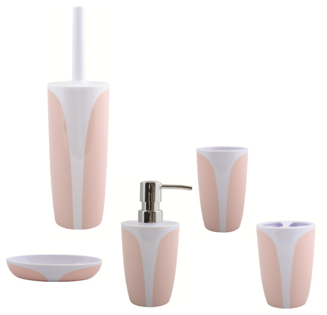 5Piece Bathroom Accessories Set MSVFrance Kandy Pastel Pink