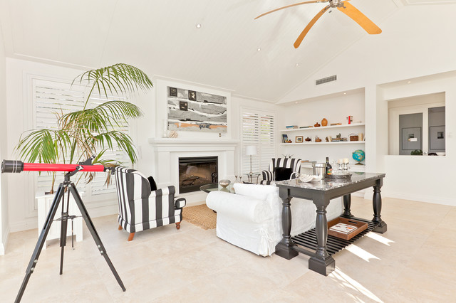 Hamptons Interior maritim-vardagsrum