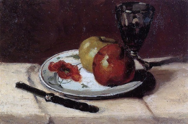 Paul Cezanne Still Life, Apples and a Glass, 16"x24" Premium Archival Print