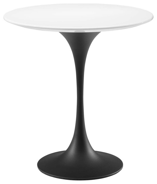 Lippa 20" Round Side Table, Black White Midcentury Side Tables And