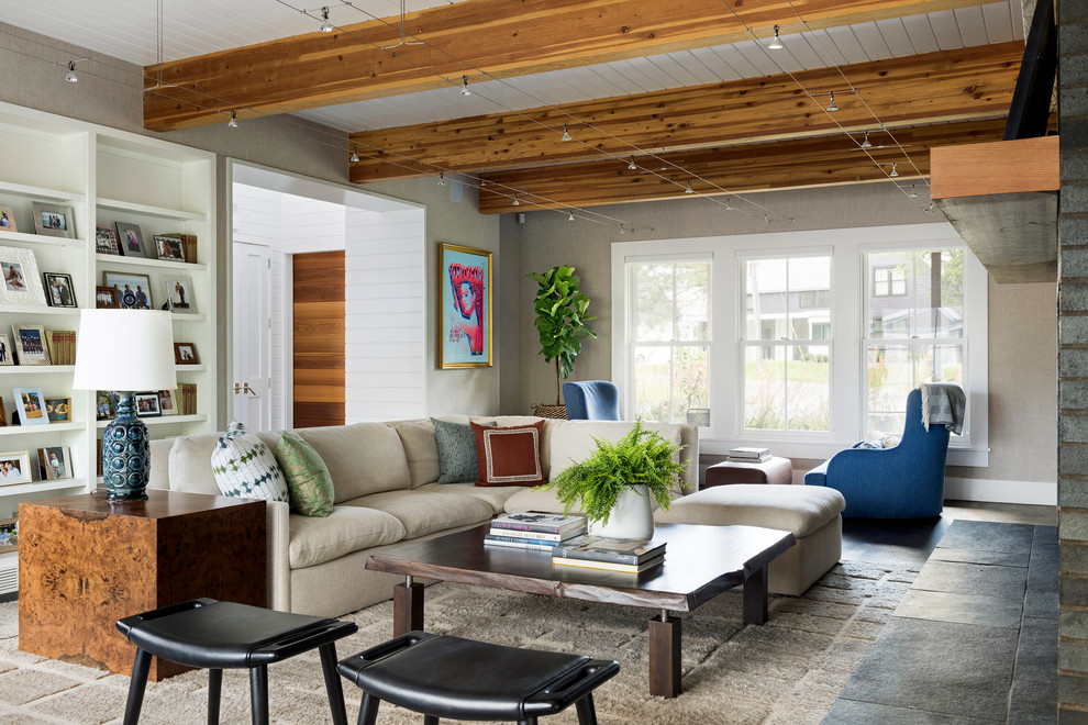  Modern  Farmhouse  Transitional  Living  Room  New York 