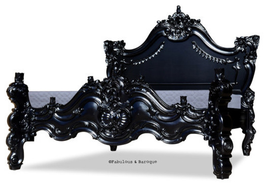 Royal Fortune Montespan Bed - black metallic chrome