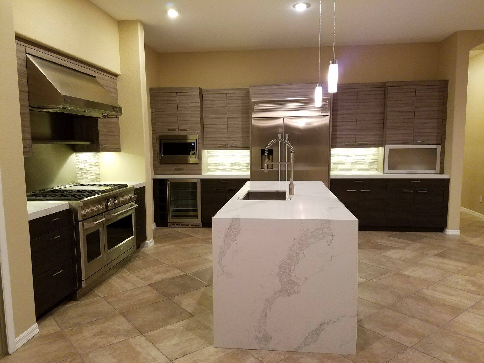 Modern Kitchen with Waterfall Island