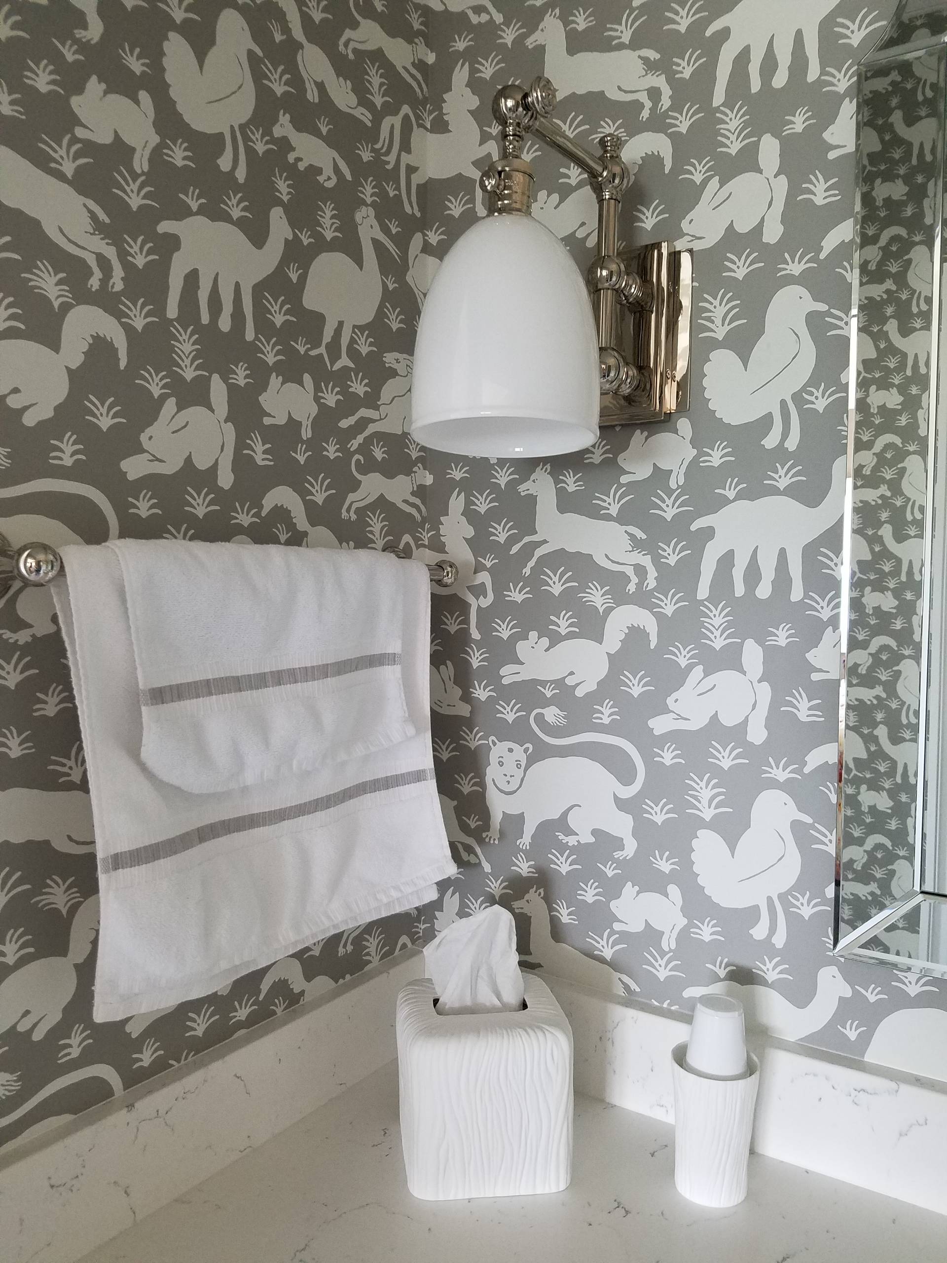 Wallpaper Install: Nairobi Animal Guest Bath