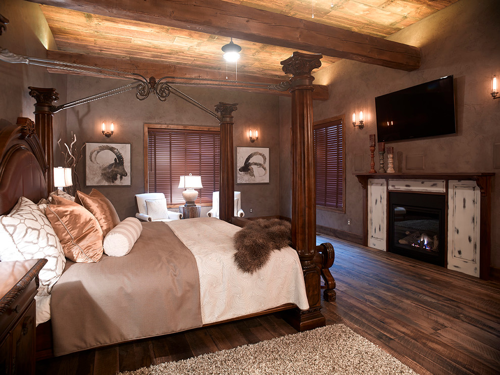 Example of a mountain style bedroom design in Denver