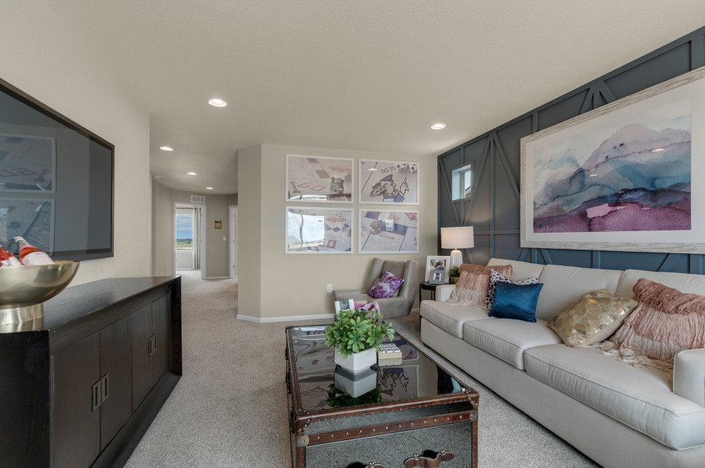 Inspiration for a craftsman family room remodel in Denver