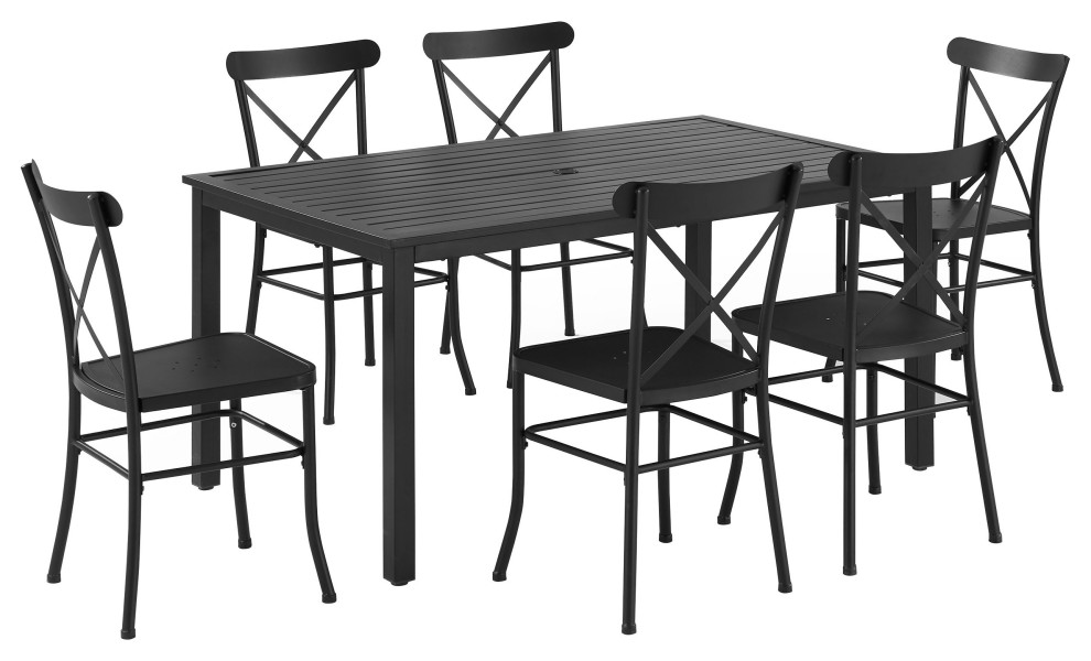 Astrid 7Piece Outdoor Metal Dining Set Dining Table & 6 Chairs