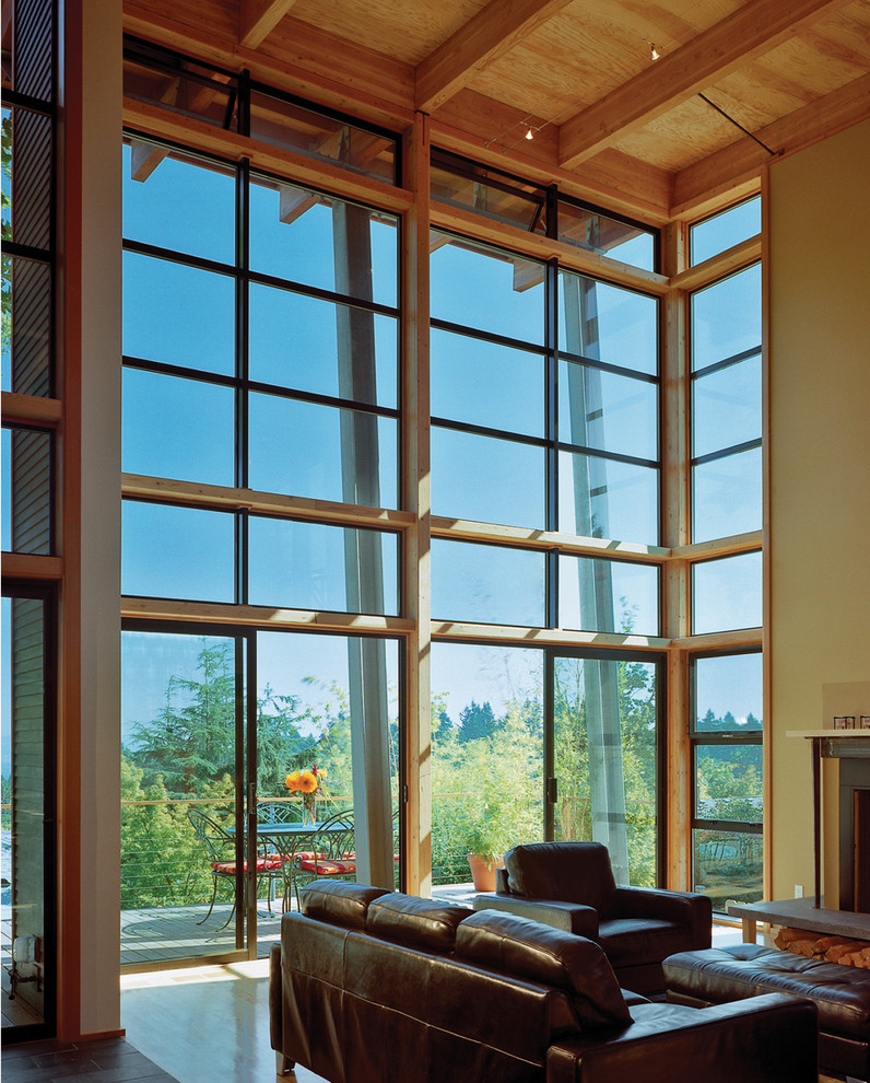 Inspiration for a contemporary living room in Seattle.