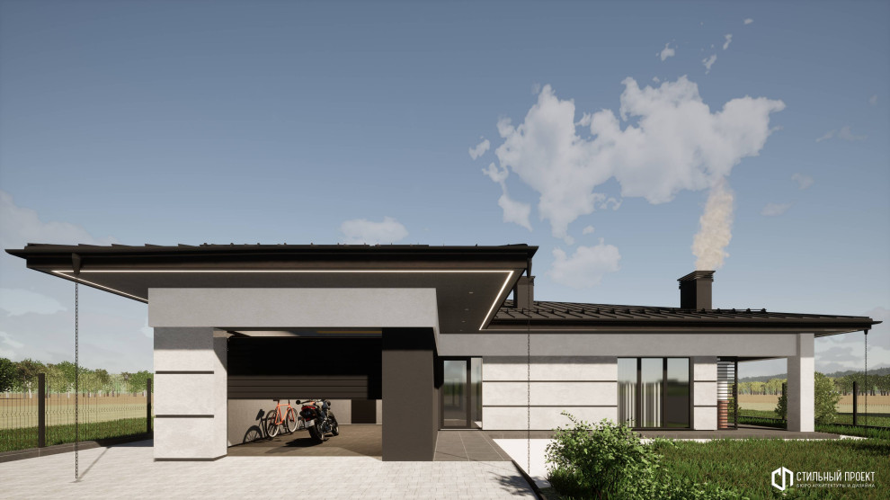 Одноэтажный дом с гаражом