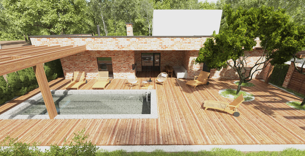 Баня совмещенная с гаражом и террасой