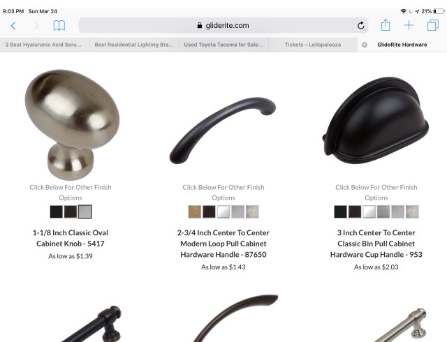 Oval knobs ordered for KT 