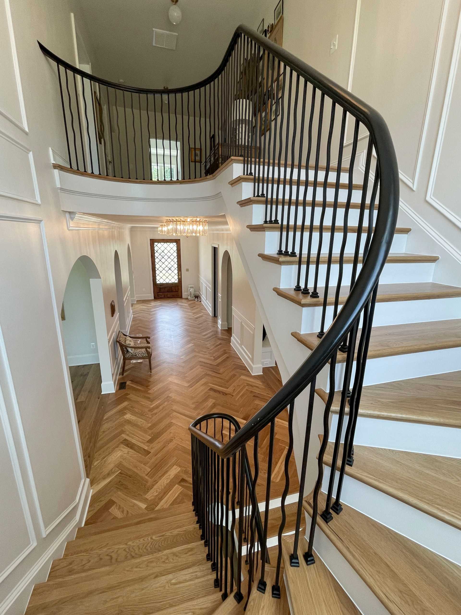 106_Modern Balustrade System Meets Traditional Winding Stairs, Aldie VA  20105