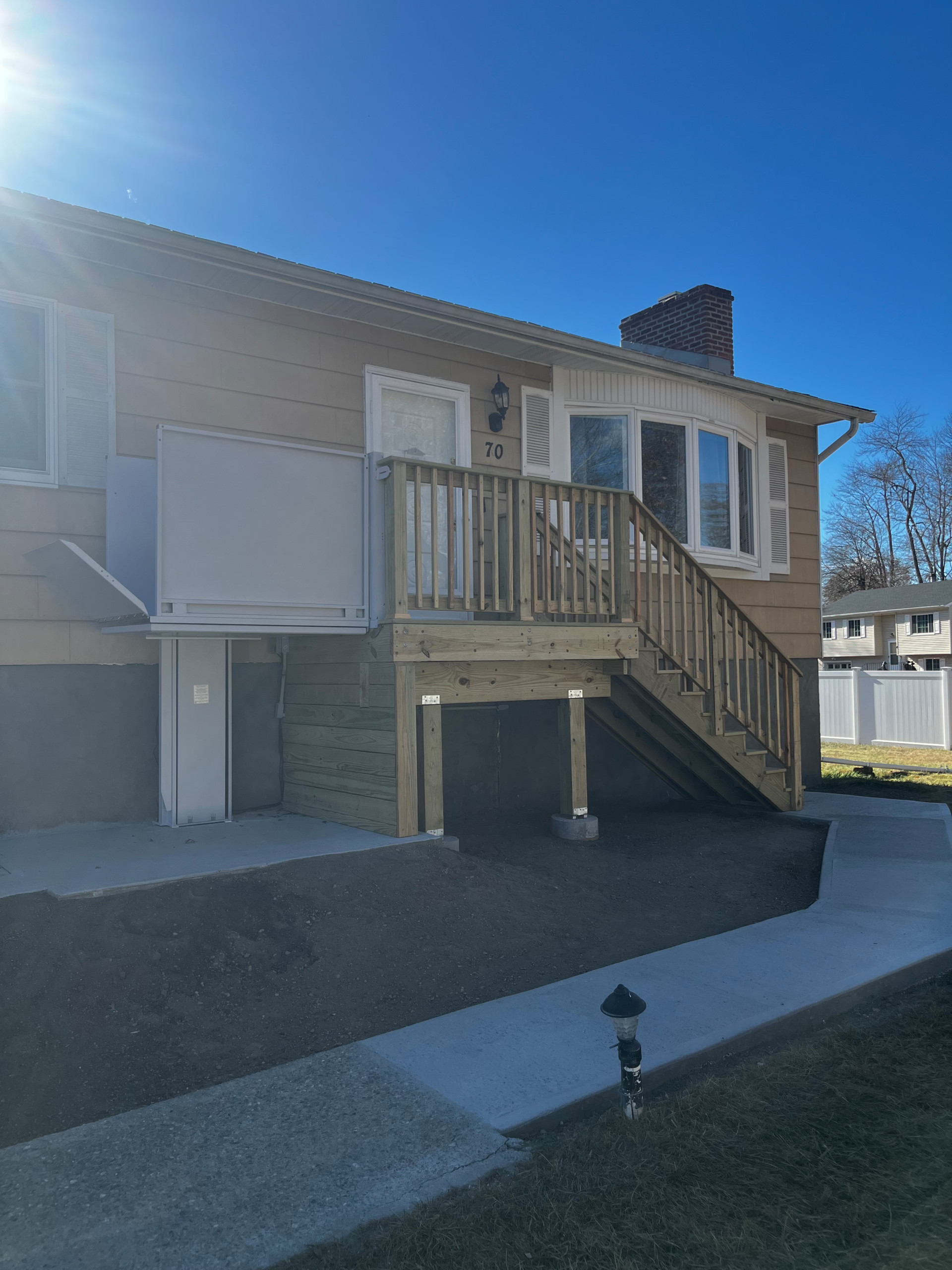 Pressure Treated Porch with Wheelchair Elevator