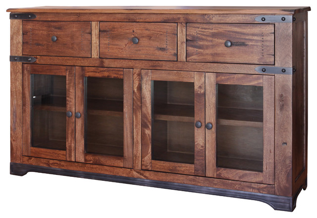 Rustic Jacob 70 Console Tv Stand Buffet Real Solid Wood Western