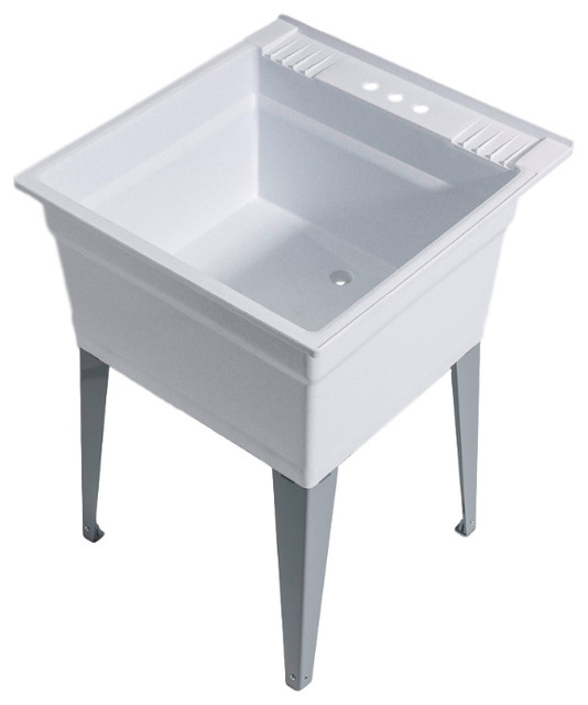 Heavy Duty Sink With Fully Loaded Sink Kit And Steel Leg Contemporary