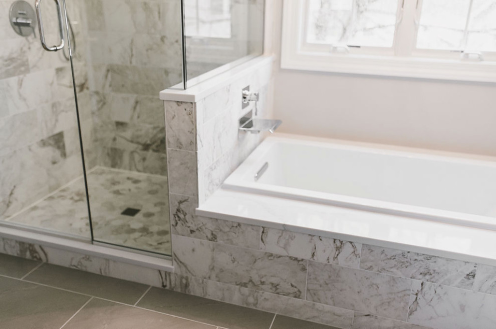 Example of a transitional bathroom design in Baltimore