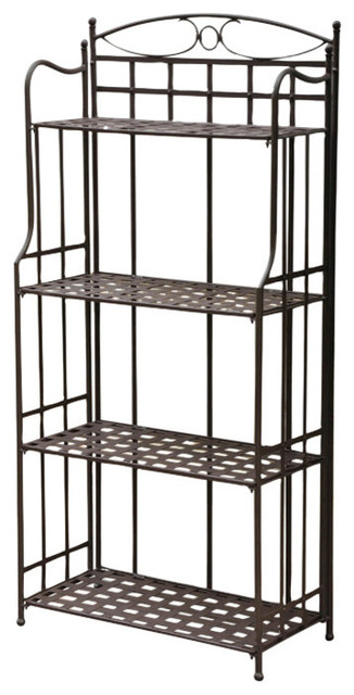 Santa Fe Nailhead 4 Tier Bakers Rack Traditional Baker S Racks Santa Fe Nailhead 4 Tier Bakers Rack Rustic Brown