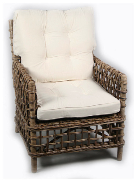 Louis Rattan Woven Armchair