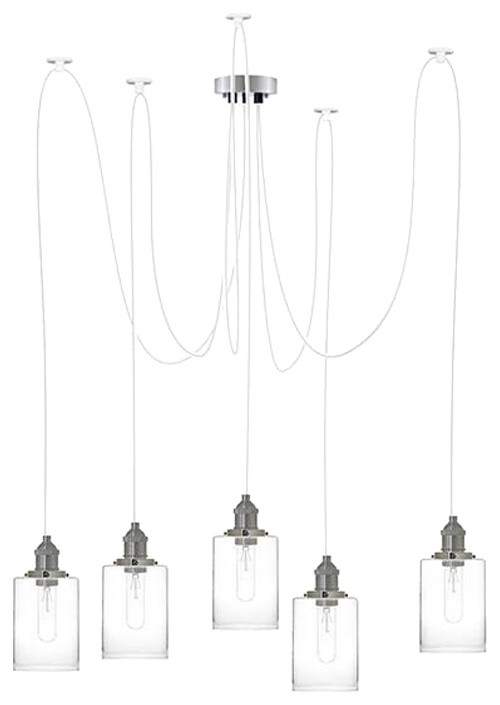 Nickel And Glass Pendant Light Chandelier