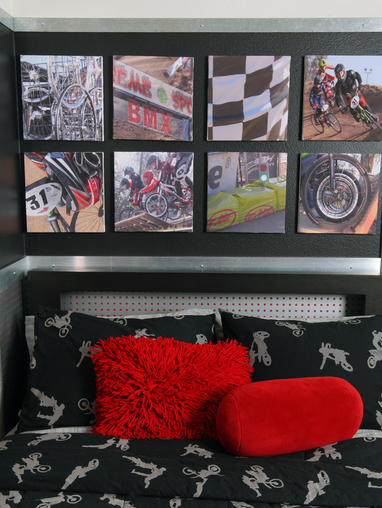 Inspiration for an industrial kids' room for boys in Orange County.