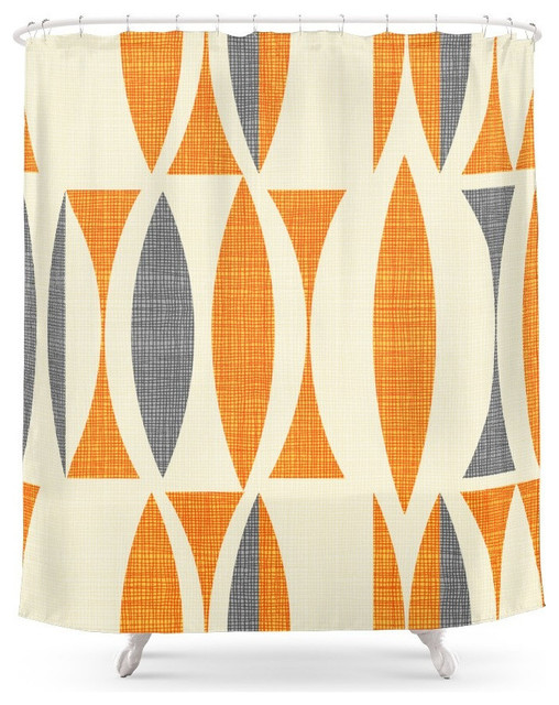 Seventies Orange Shower Curtain Contemporary Shower Curtains