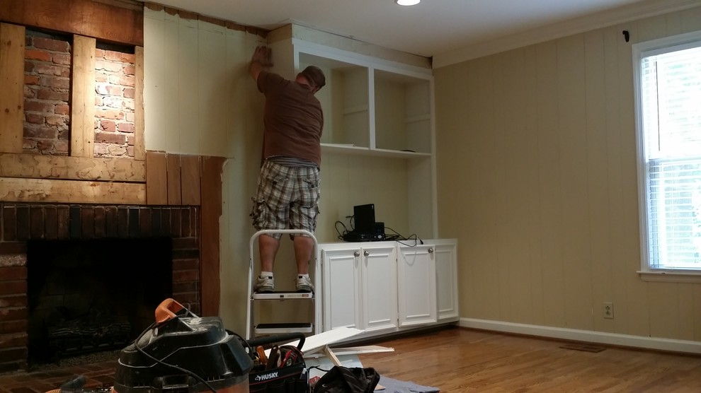 Adding windows to living room before and after