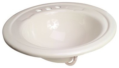 Premier Bathroom Sink Drop in Acrylic 19" Round, White
