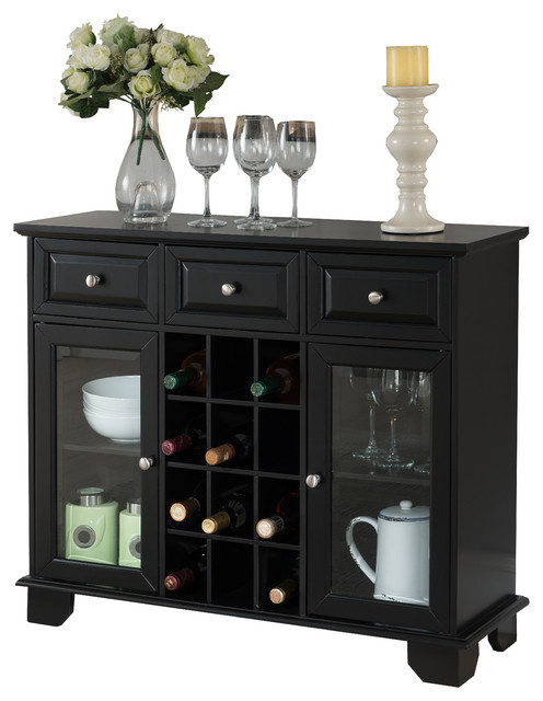 Sideboards With Wine Storage buffet server sideboard cabinet with wine storage black Sideboards With Wine Storage buffet server sideboard cabinet with wine storage black