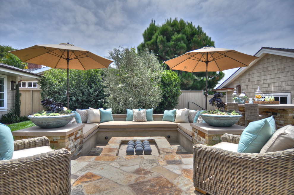 This is an example of a beach style patio in Los Angeles with no cover.