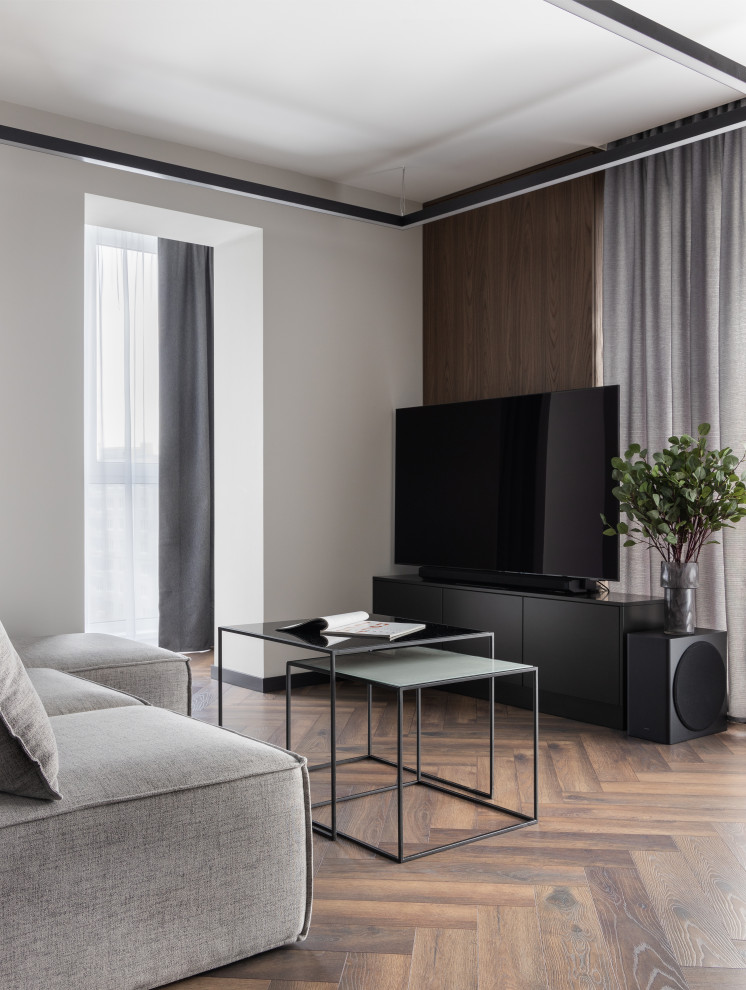 Минималистичная кухня-гостиная