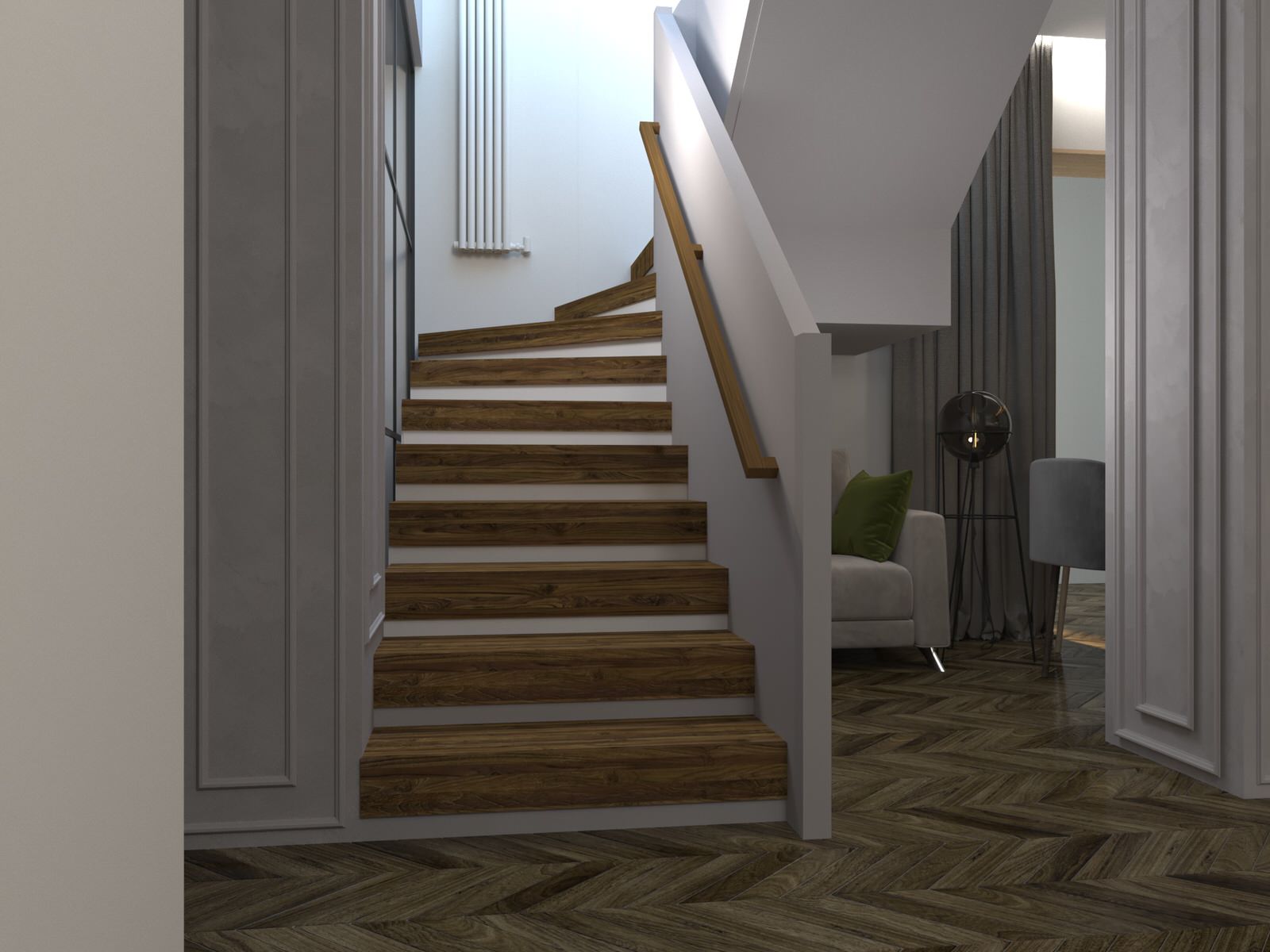 Холл в проекте " Таунхаус для большой семьи"