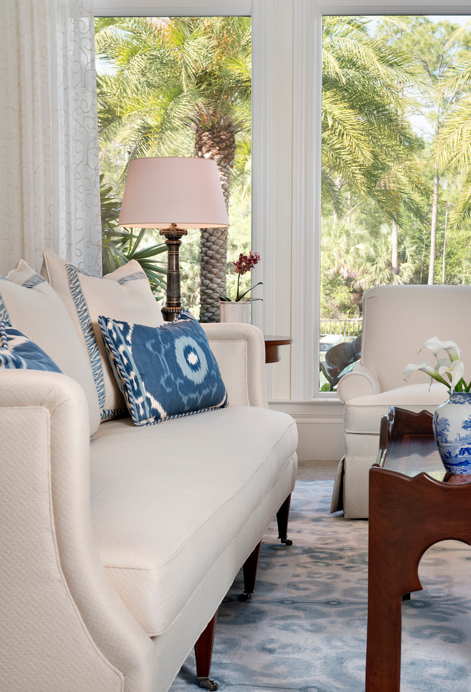 British West Indies Custom Home in Naples - Tropical - Living Room ...