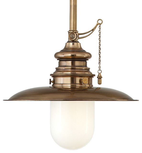 Kendall 1 Light Cone Pendant Lighting Aged Brass