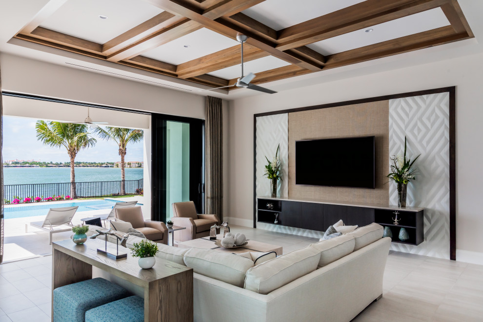 Design ideas for a contemporary living room in Miami.