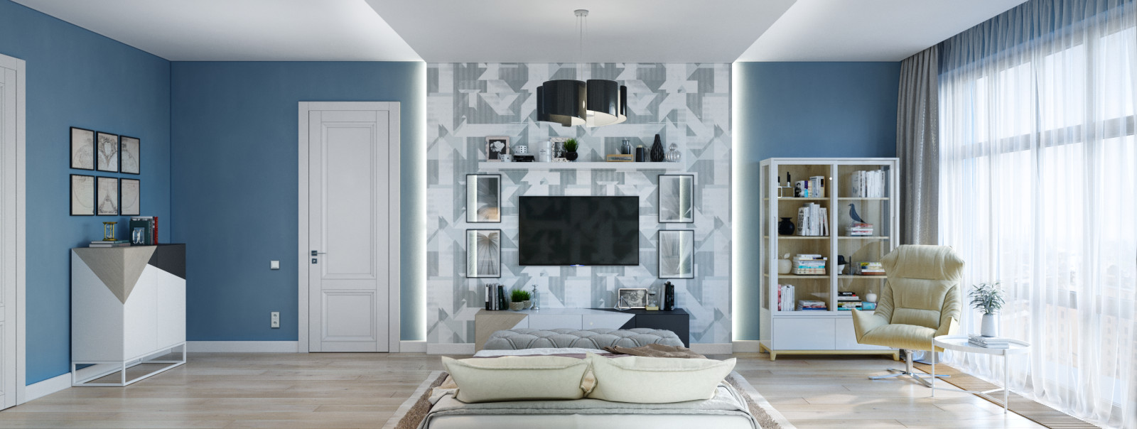 Визуализация спальни "Ребус"