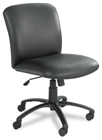 Safco Uber Big and Tall Mid Back Armless Task Office Chair in Black Vinyl