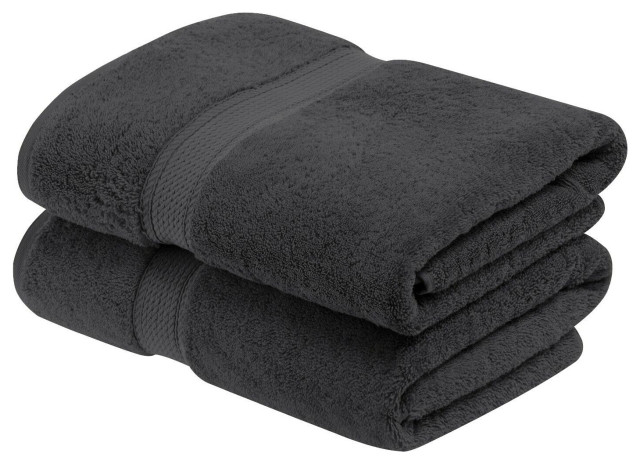 2 Piece Luxury Egyptian Cotton Washable Towel, Charcoal
