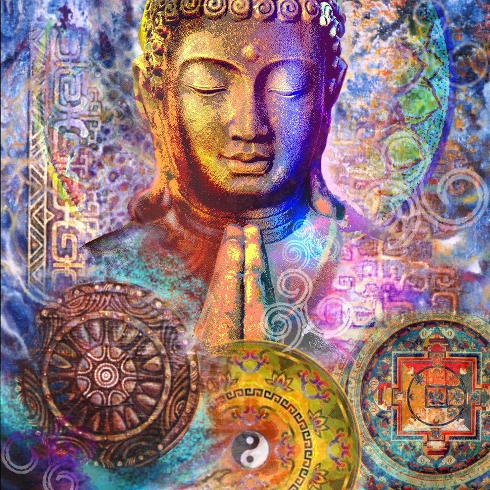 АвторскиЙ принт -"Будда помогающий и оберегающий"