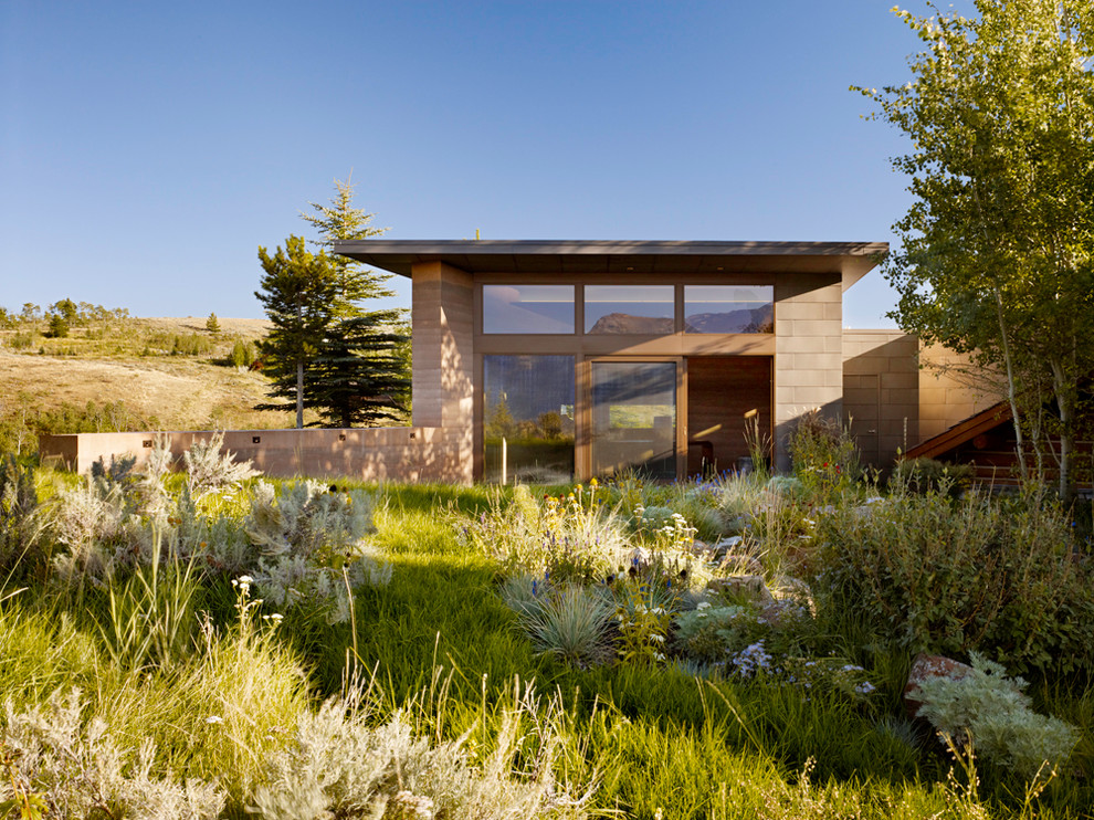 Design ideas for a modern exterior in Salt Lake City with wood siding.