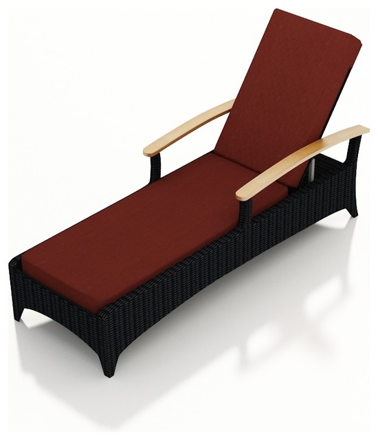 Arbor Modern Patio Reclining Chaise Lounge, Henna Cushion