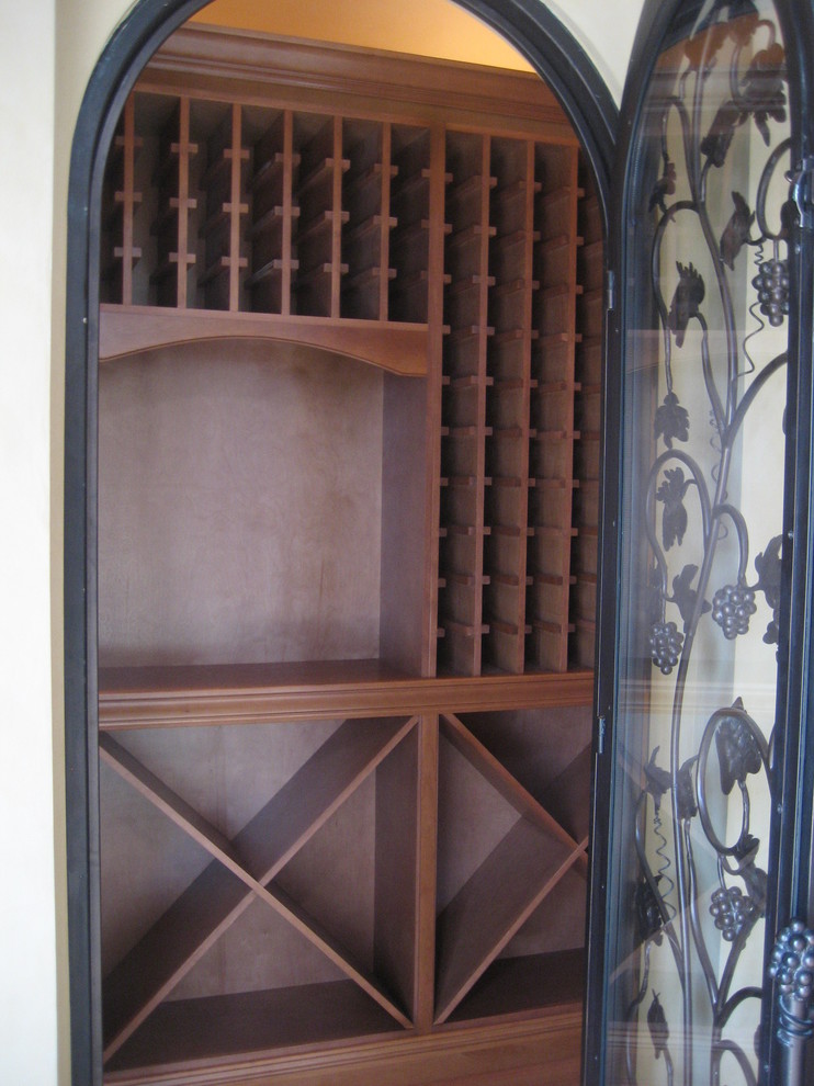 This is an example of a traditional wine cellar in Orange County.