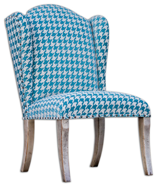 23618 Winesett 42 Armless Chair Pacific Blue Ivory Aged White
